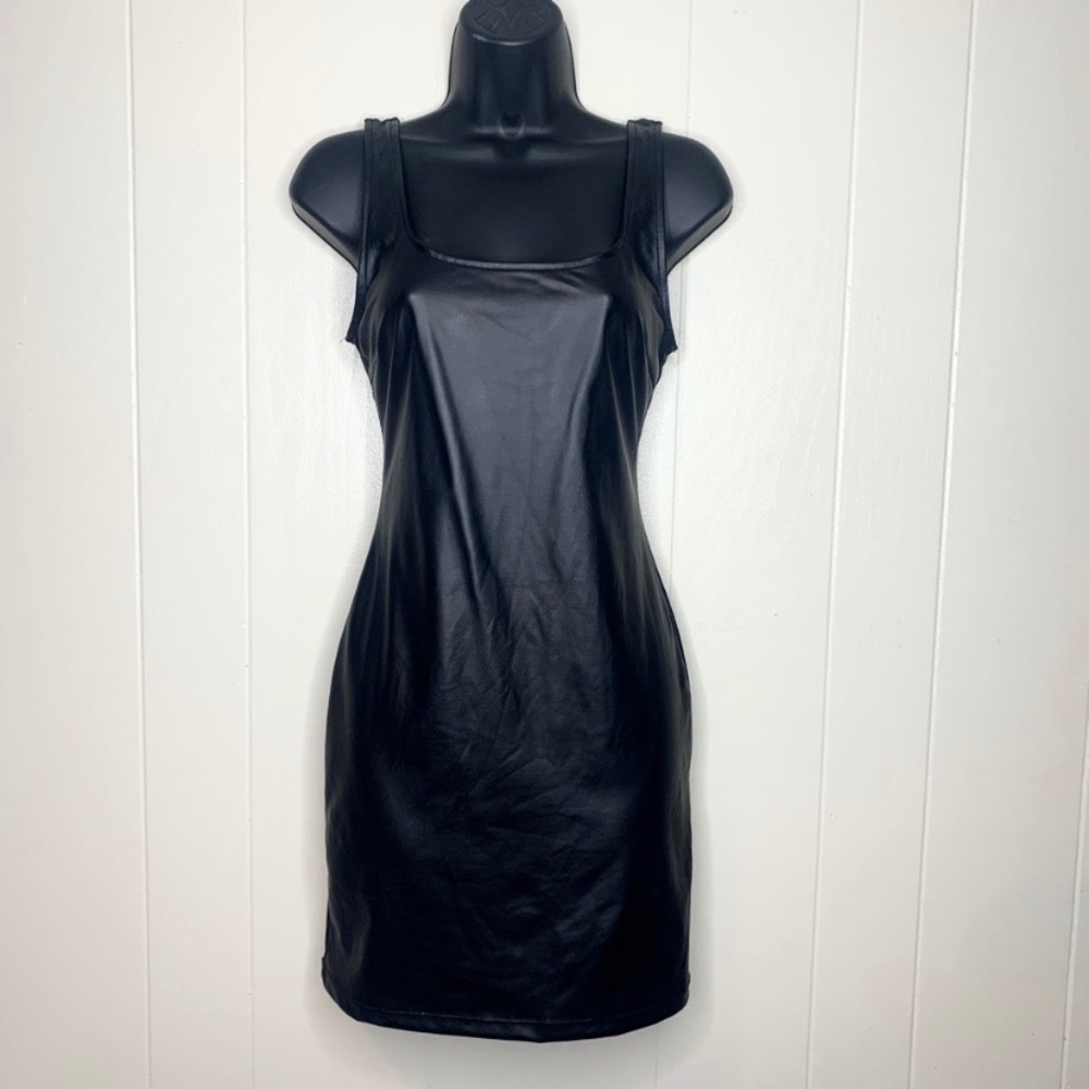 SOLD: Forever 21 Juniors Black Faux Leather Dress